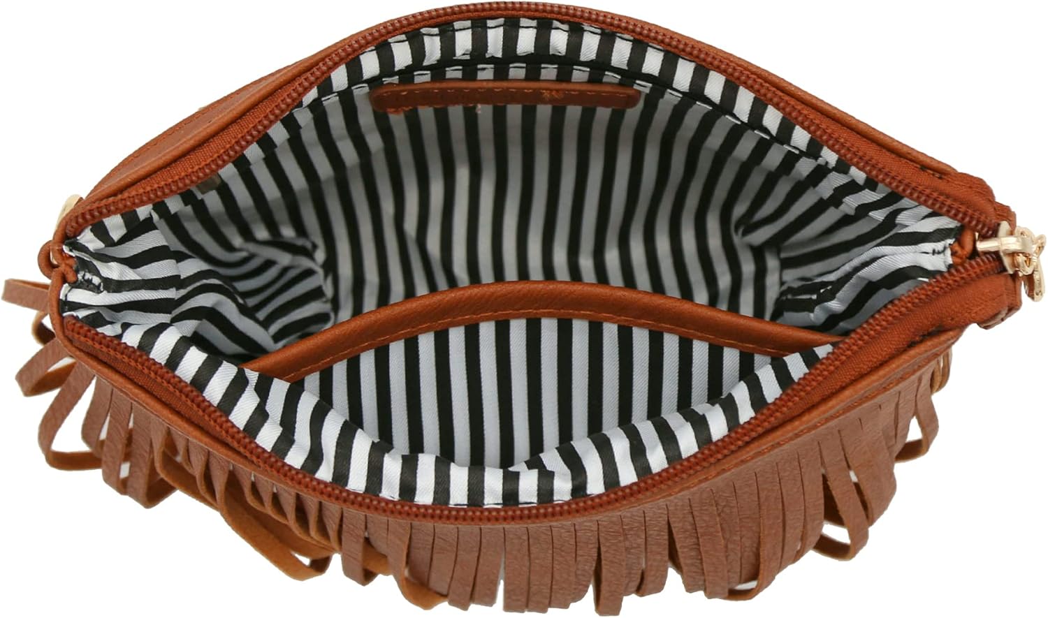 FashionPuzzle Small Fringe Crossbody Bag with Wrist Strap - Image 7