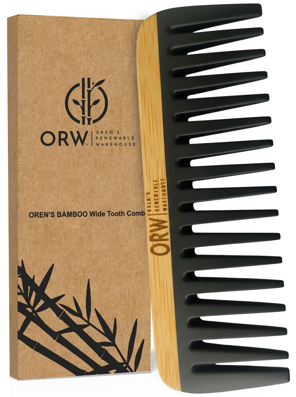 OBW Oren's Bamboo Wide Tooth Comb