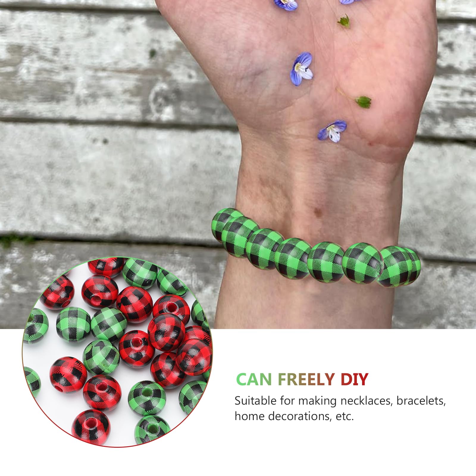 Didiseaon 320 Piezas Cuentas de Madera Lisas DIY para Joyería, Pulseras y