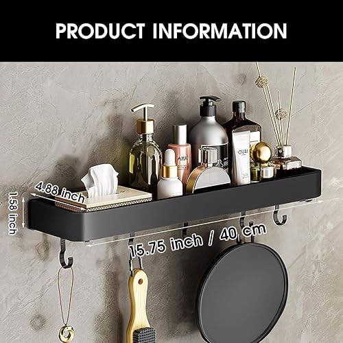 Miniatura 4 de Organizador de ducha, tamaño máximo de 15.7 pulgadas, no se caerá del organizador de ducha, estantes de ducha inoxidables con capacidad ultra