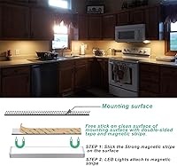 Vista 7 de LDOPTO Under Cabinet Lights with Remote, Magnetic Rechargeable Under Counter Closet Lights, Wireless Night Light Bar Stick-On, for Kitchen Wardrobe