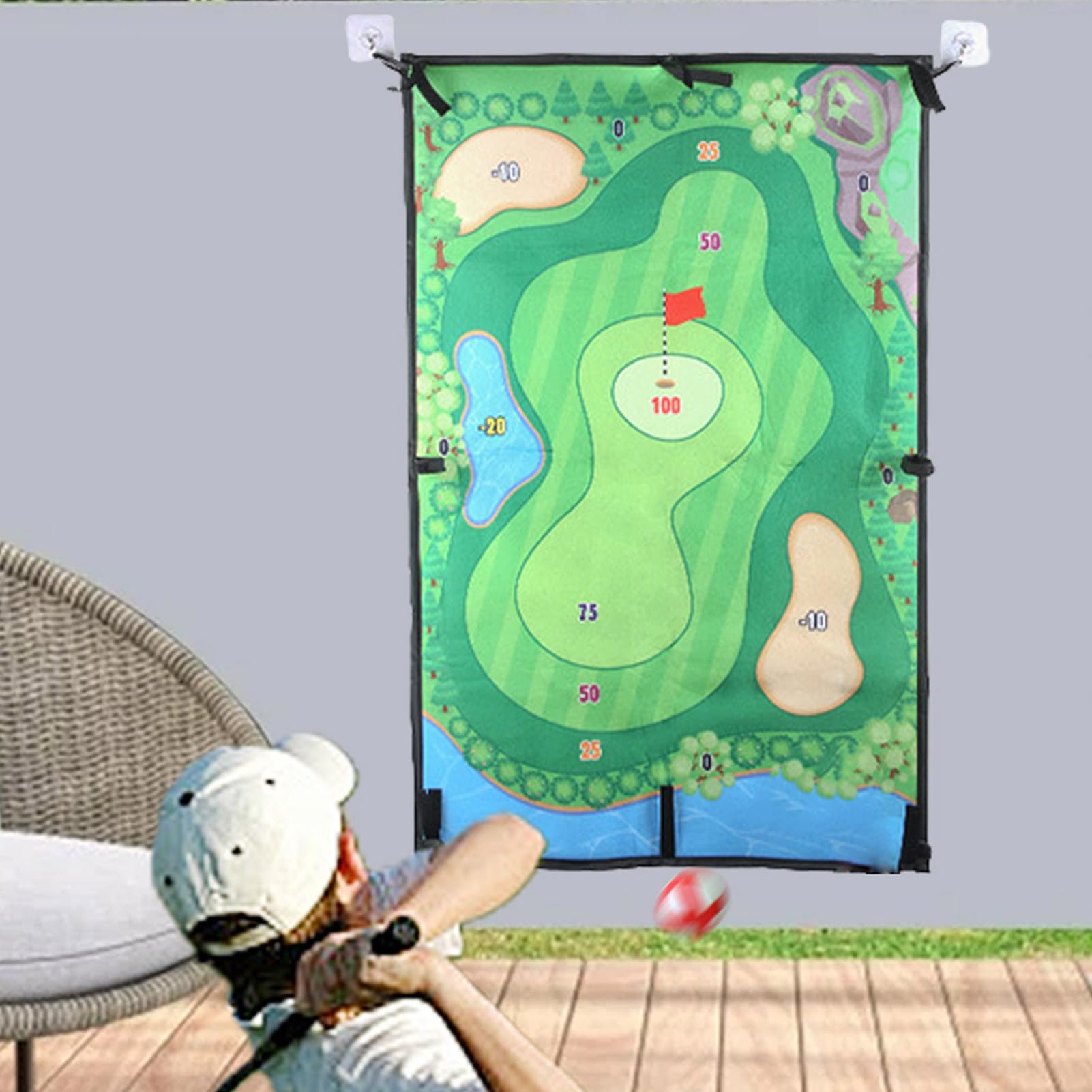 Golf-Dart-Chip-Set, Golfchip-Set, Übungsmatte, Präzisionsschlagmatte, komplettes Golf-Trainingsmatten-Set mit Dartboard
