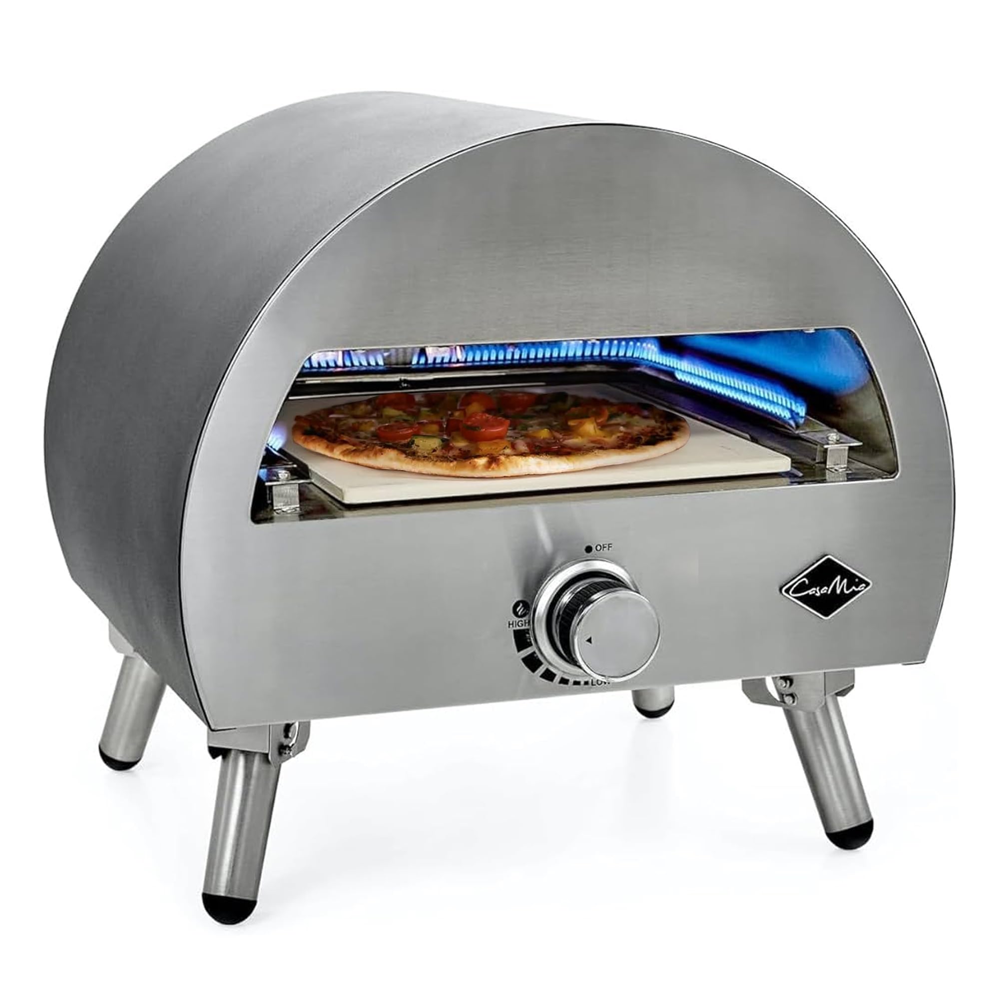 Casa Mia Bravo - 12 Inch Outdoor Gas Pizza Oven - Quick Heating, Portable, Stainless Steel Construction - 3 Year Guarantee