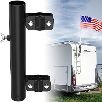 RV Ladder Mounted Flagpole Holder