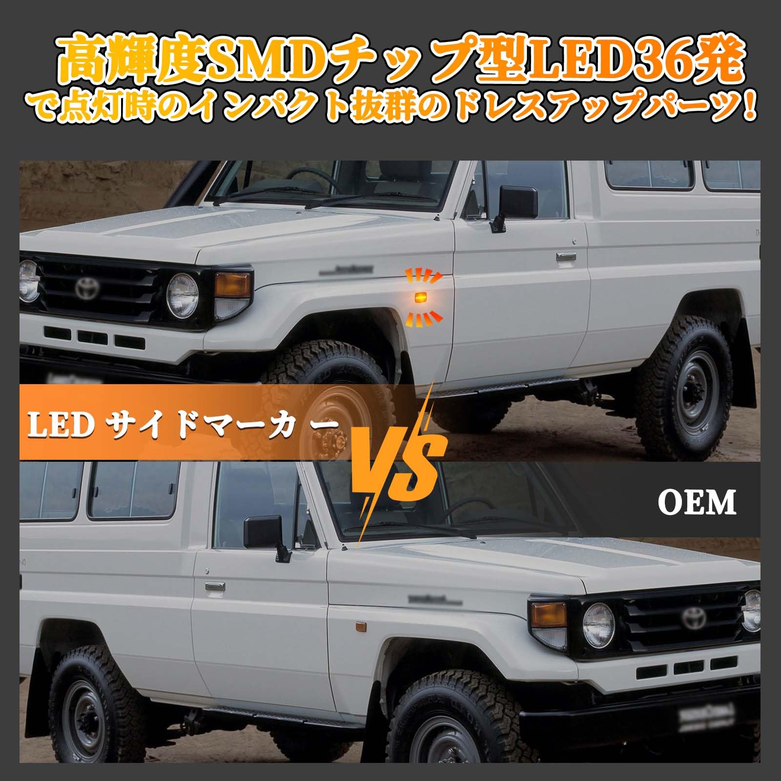 Amazon.co.jp: GemPro トヨタクルーザー LEDサイドマーカー 70系ランド