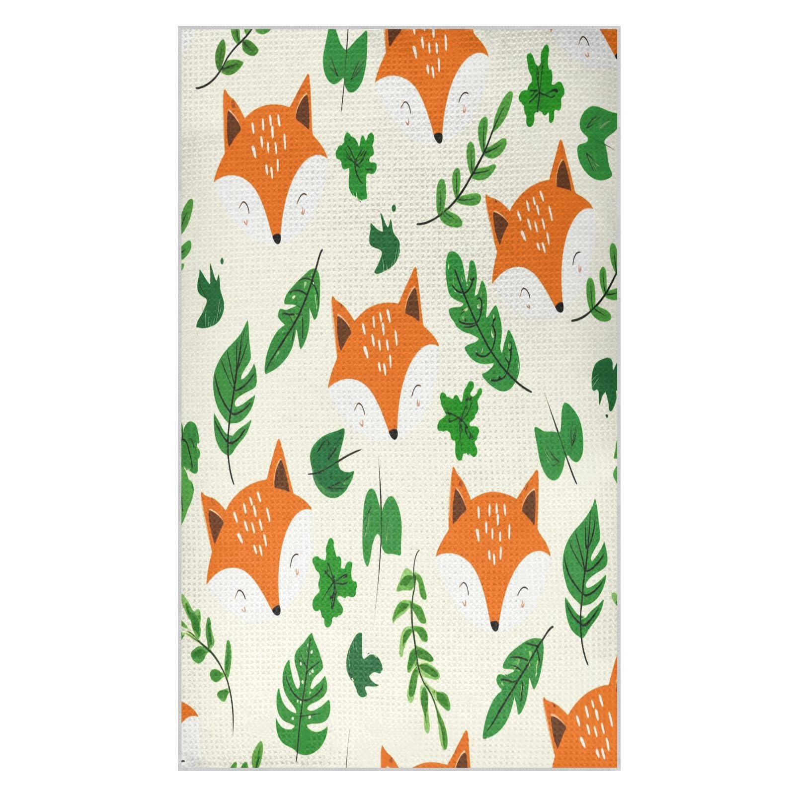 BURSTDDY Cartoon Fox Kitchen Towels,Absorbent Dish Towels 1 Pack