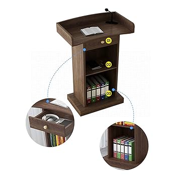 Amazon.co.jp: 演説台 演台 司会者台 ドロワーと大規模な貯蔵地