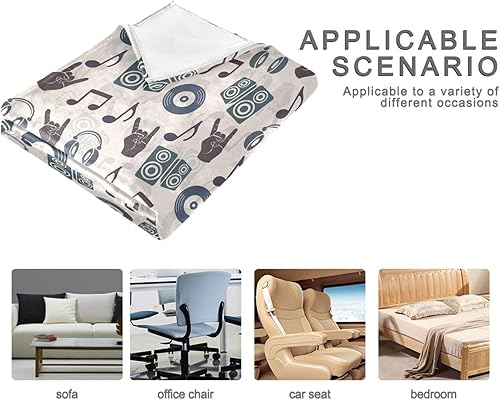 Miniatura 4 de KLL Music 80s Retro Throw Blanket 60x90 Inches Microfiber All Season Use Blanket for Bed, Home Decor, Picnic