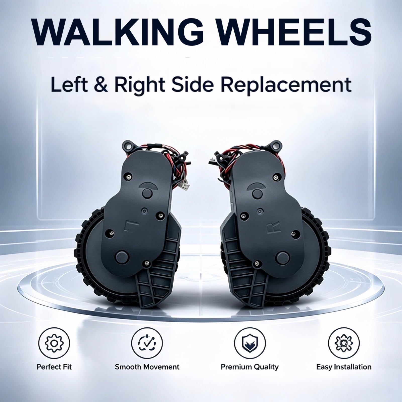 Roues Motrices Compatibles Avec Roborock S7 S5Max S6Pure S55 S65Pure E45 | Roues Motrices Aspirateur Robot for S55 Max/S65 MaxV/S45 Max/S75/S7 Pro/S7 Pro Ultra Restaure Navigation Fluide(R and L)
