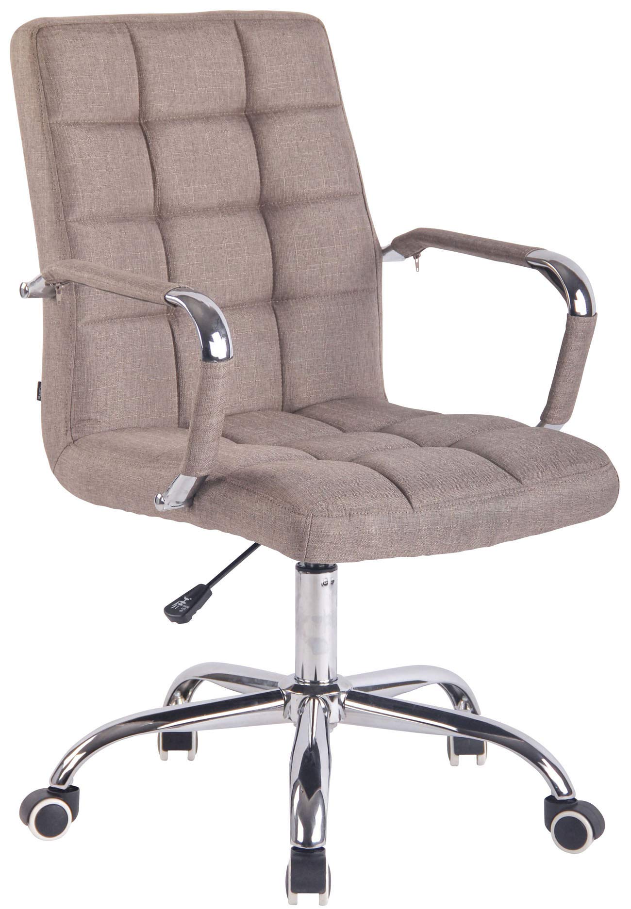 CLP Fauteuil de Bureau Deli Tissu - Chaise de Bureau Réglable en Hauteur et Pivotante - Dossier Haut et Accoudoir - Couleur :, Couleur:Taupe