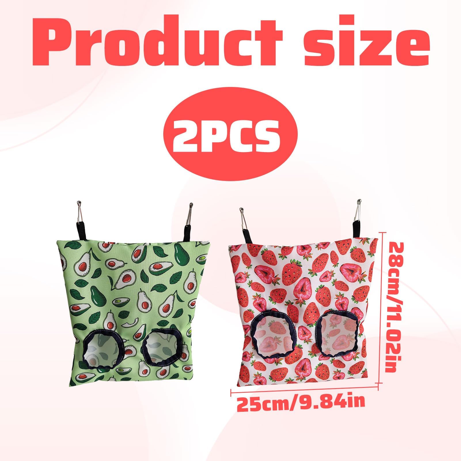 Rabbit Hay Feeder,2 PCS Guinea Hay Feeder,Hanging Hay Bags with Storage Pouch,Rabbit Hay Rack for Guinea Pigs Bunnies,Chinchillas and Hamsters - Image 2