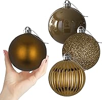 Vista 104 de Esferas de Navidad plateadas grandes de 4 pulgadas, inastillables, adornos colgantes para árbol de Navidad, cumpleaños, Halloween, fiestas