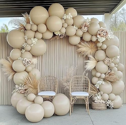 Vista 33 de Guirnalda de globos de color rosa pastel de doble relleno, globos de látex rosa claro, diferentes tamaños, 18/12/5 pulgadas, kit de globos de Rosa