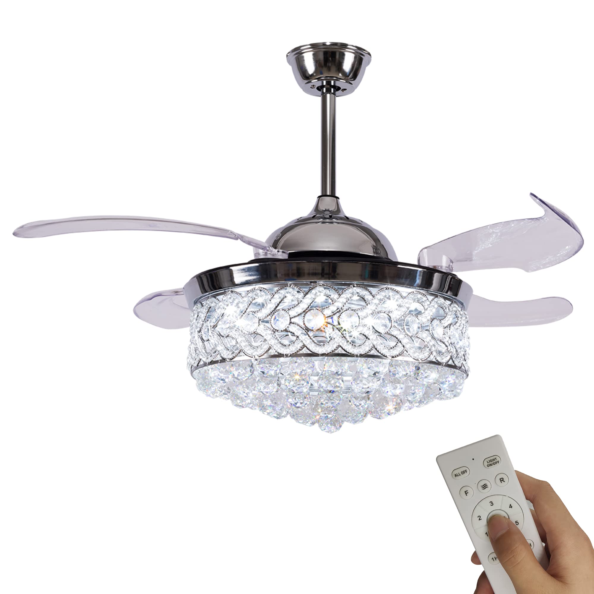 Buy DuMaiWay 42" Chandelier Ceiling Fan, Modern Crystal Fandelier
