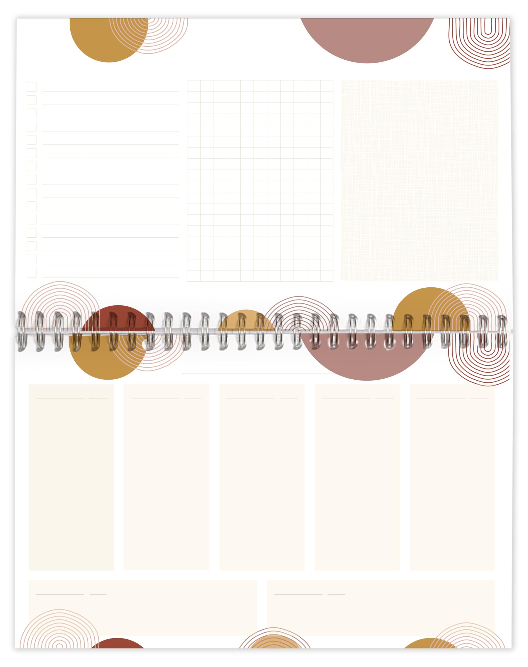 Clairefontaine Bloc Planner Spirale 22x14 cm 53 Feuillets Planificateur hebdomadaire Nature Terracotta