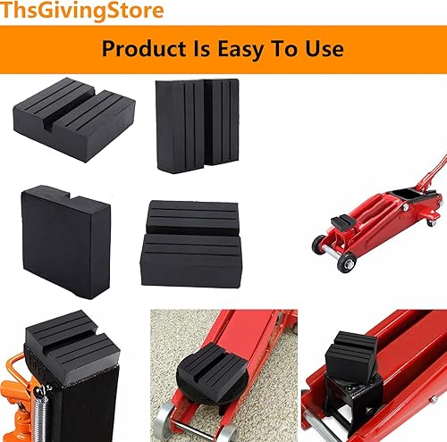 Miniatura 6 de 2 paquetes de almohadillas cuadradas para gato, adaptador de riel antideslizante negro, bloques de goma, protector de riel de goma, almohadilla para