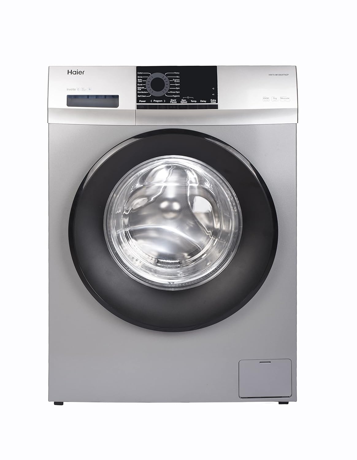 Haier 6.5Kg 5 Star Fully Automatic Washing Machine with Muscular Drum, LED Display (HW65-10829TNZP, Titanium Grey)