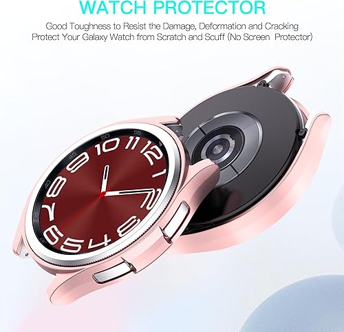 Vista 3 de [2 piezas] Funda de la serie Tucana compatible con Samsung Galaxy Watch6 Classic (1.654 pulgadas, 2023), a prueba de golpes e inastillables