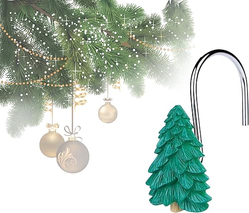 FITNATE 12 ganchos antioxidantes para cortina de ducha de Papá Noel y trineo para invierno, Acción de Gracias, Navidad, ganchos decorativos de FITNATE 12 ganchos antioxidantes para cortina de ducha de Papá Noel y trineo para invierno, Acción de Gracias, Navidad, ganchos decorativos de