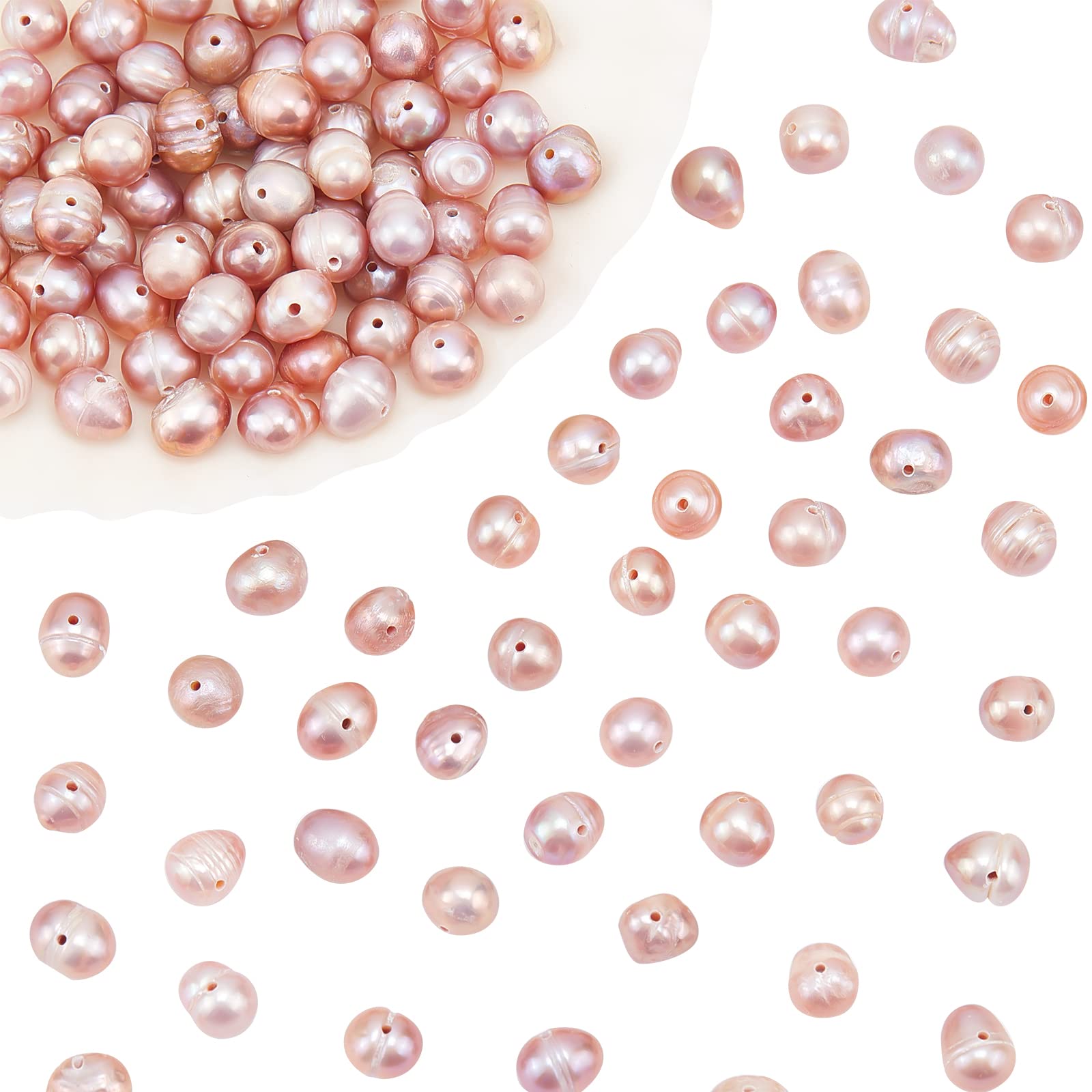 Amazon.co.jp: NBEADS 淡水養殖真珠ビーズ約122個 ミニサンディ