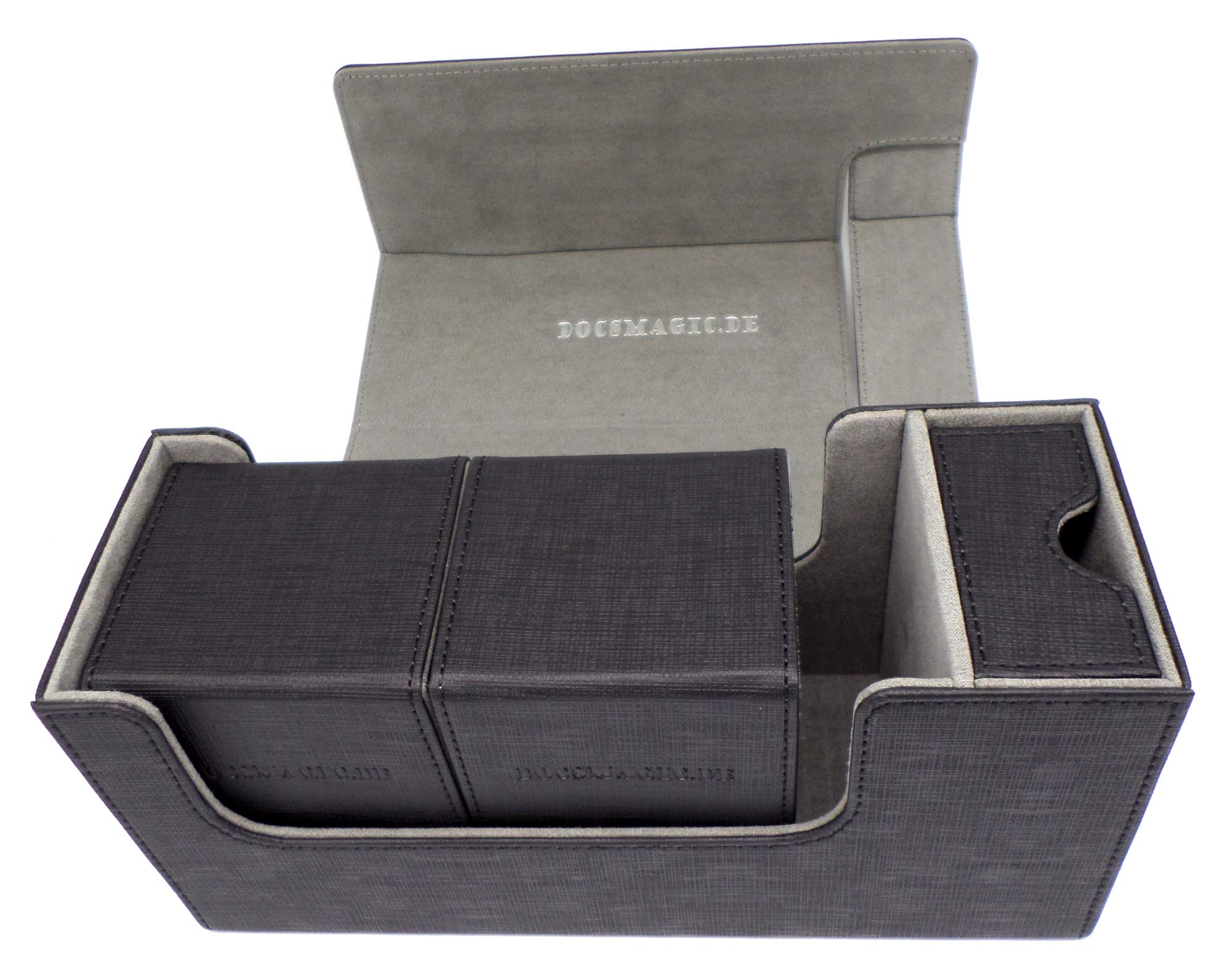 docsmagic.de Premium Magnetic Tray Long Box Black/Red Medium - Card Deck Storage - Caja de Almacenaje Negra/Roja — view 45