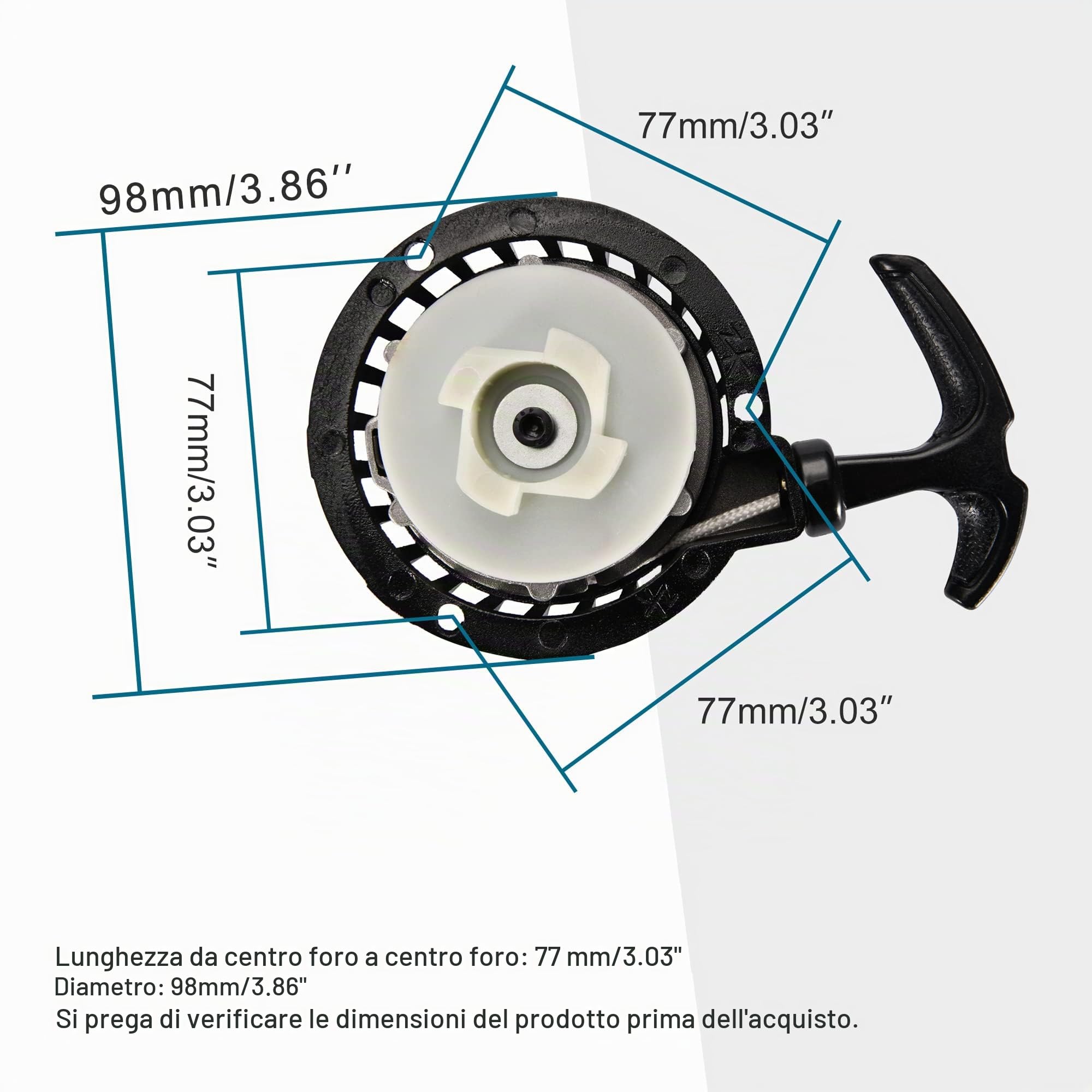 GOOFIT Nero Pull Start Ricoglio Sostituzione per 2 Stroke Recoil Starter Assembly Pocket Bike Dirt Bike