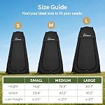 Wolfwise Pop Up Shower Tent, Portable Instant Changing Tent with Ventilation Window & Carry Bag, Privacy Bathroom Toilet for Beach, Camping & Outdoor, Height 74.8"/82.7", Black/Blue/Green