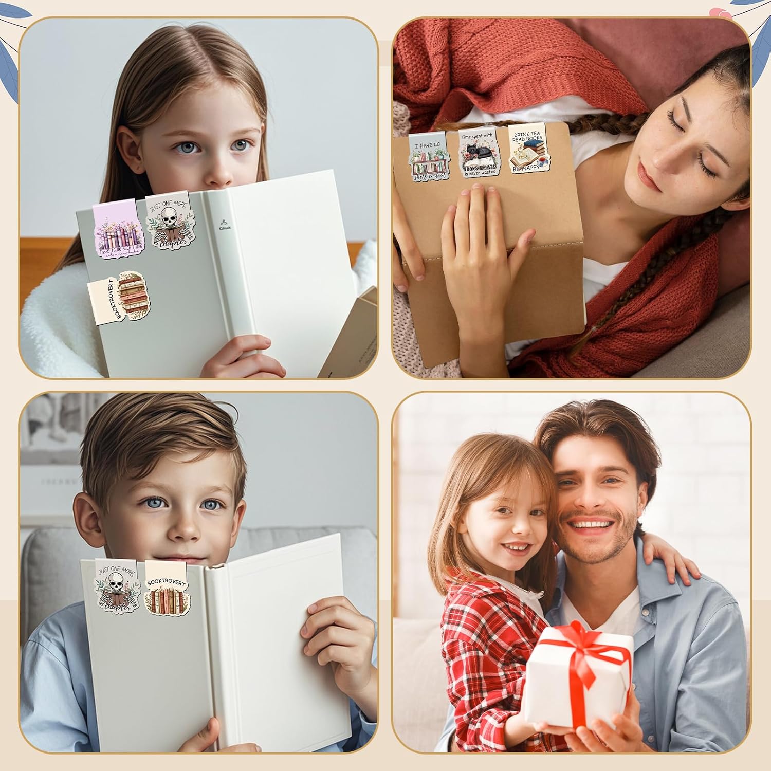 Bookish Magnetic Bookmark Gifts - 8Pcs Book Lovers Bookmarks Magnetic Book Mark Magnets Cat Flower Book Mark Magnet Vintage Bookmark Page Markers Clip for Women Reading Students Teachers - Image 6