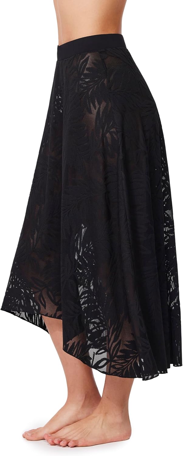 Profile by Gottex Textured High Low Skirt Cover-Up - Elastic Waist Band, High Waist, Pairs with Our Skyfall Swim Collection