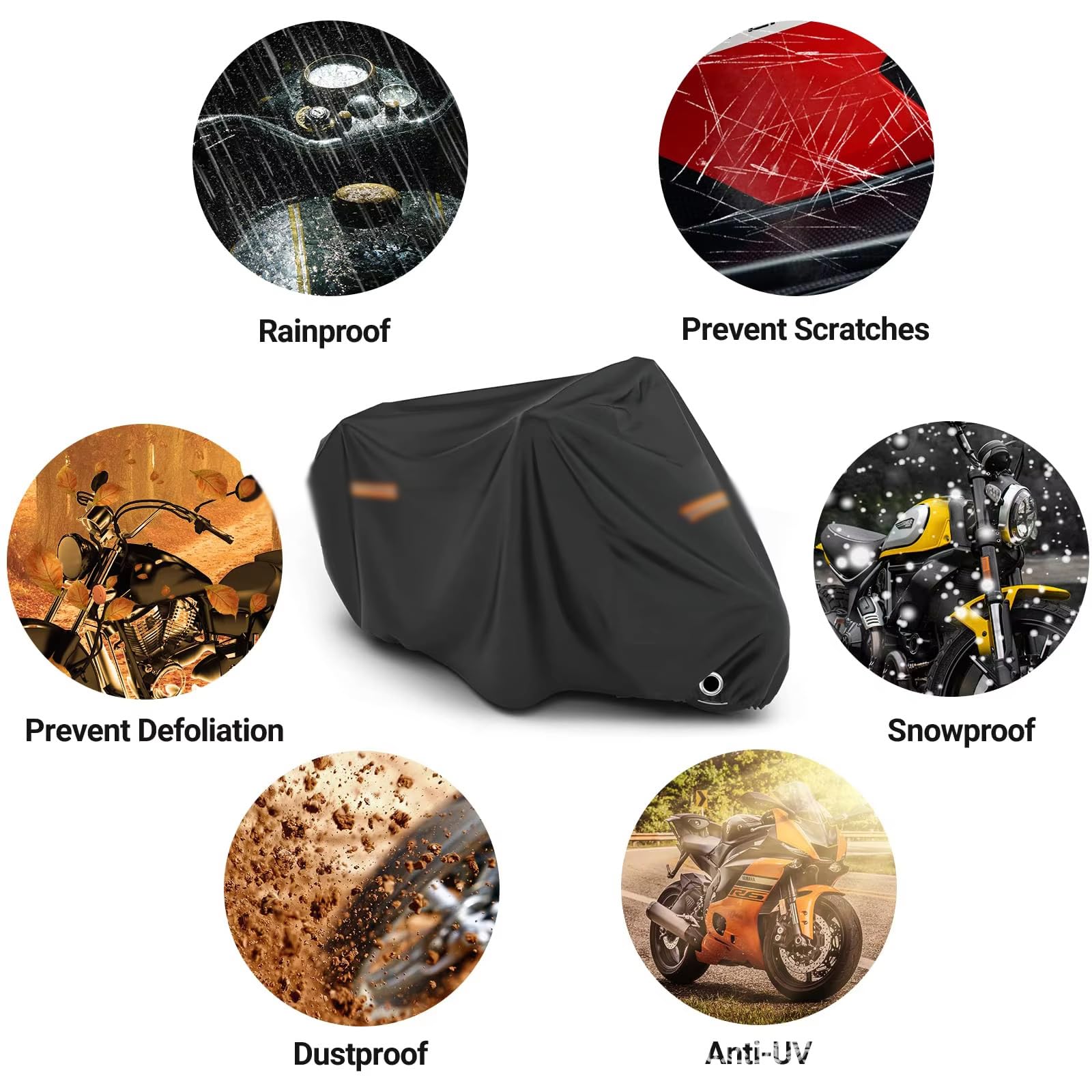 Telo Coprimoto Impermeabile per Harley-Davidson Heritage Springer | Impermeabile resistente strappi,Protezione intemperie polvere,Cinghie antivento stabilità,Tessuto oxford pesante