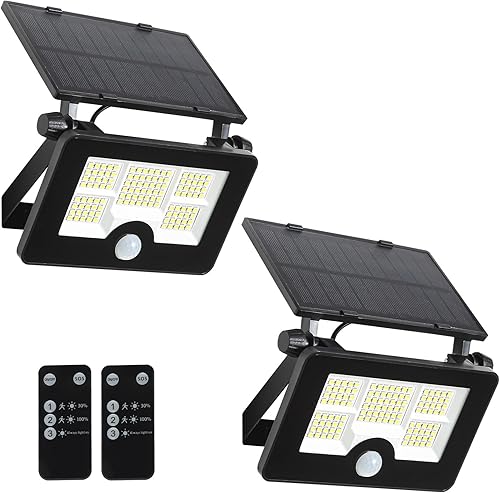 Luces solares con sensor de movimiento, iluminación de seguridad impermeable para exteriores, para calle, patio, jardín, estacionamiento, paquete de