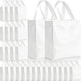 Eccliy 80 Pieces Gift Bags Set Glossy Reusable Tote with Handle Grocery Bags for Wedding, Easter, Valentines, Spring Events(10 x 8 x 4.7 Inch,White)
