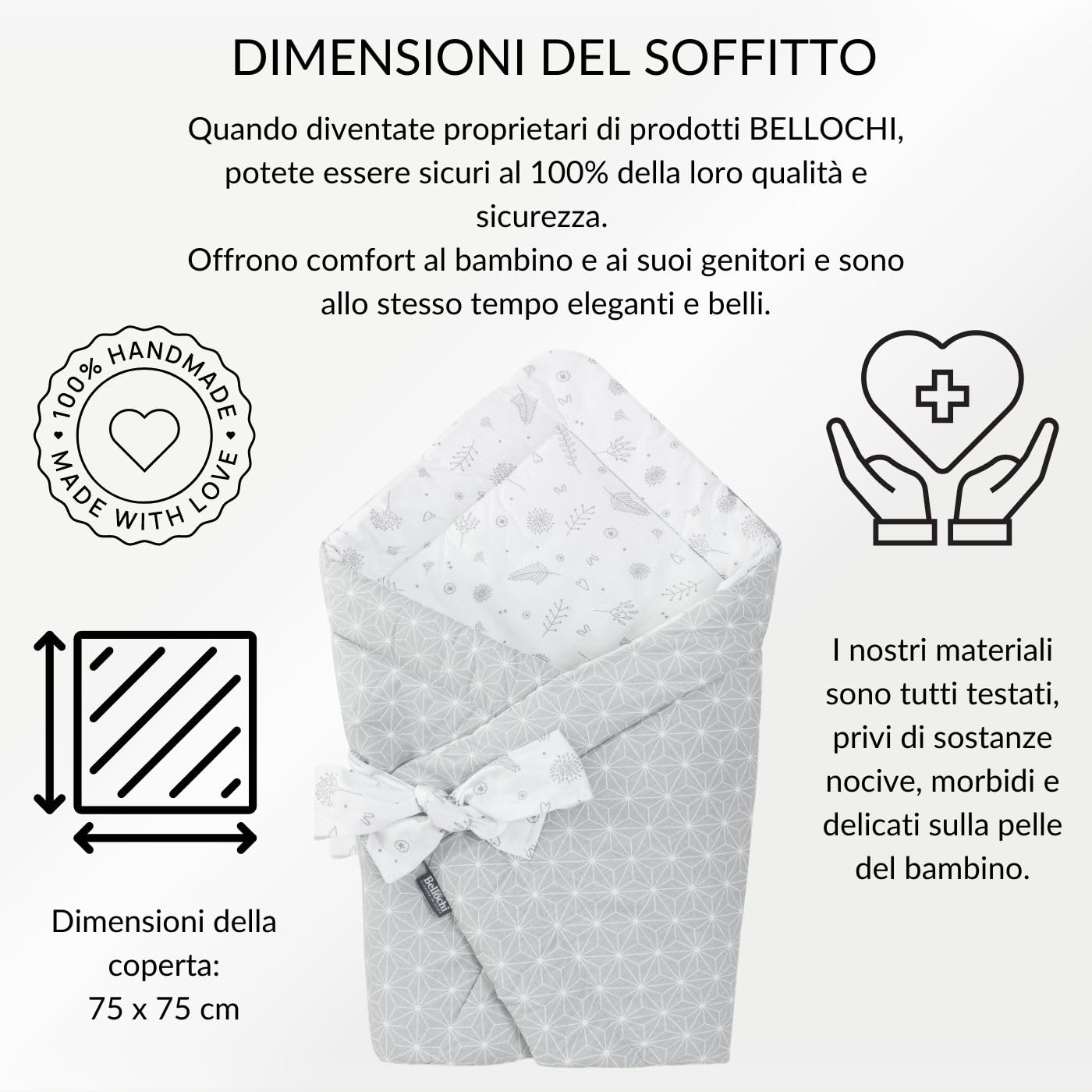Bellochi Copertina Avvolgente Neonato - Universale Sacco Neonato per Ovetto Carrozzina Gondola Seggiolino Auto - 100% Cotone Antialergico - Star Copse