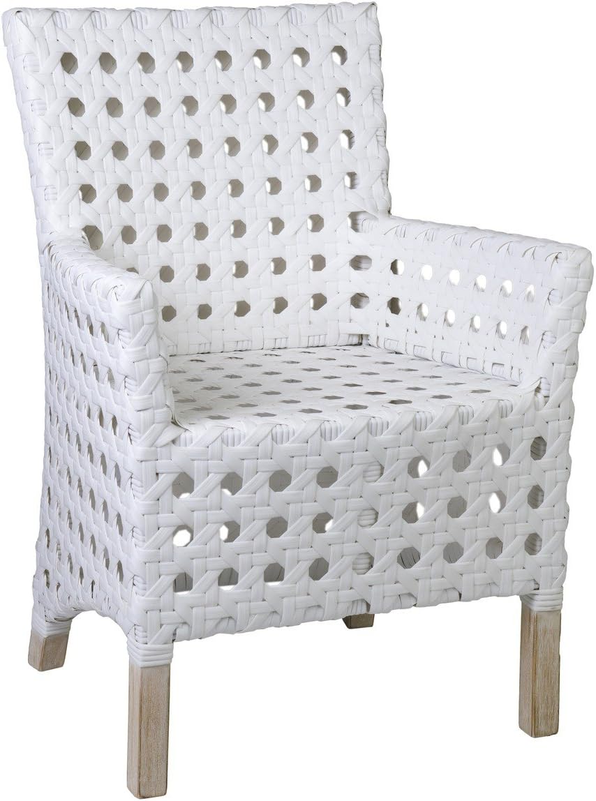 East at Main Marianna White Modern Square Synthetic Fiber Dining Chair, (25"x25"x35")