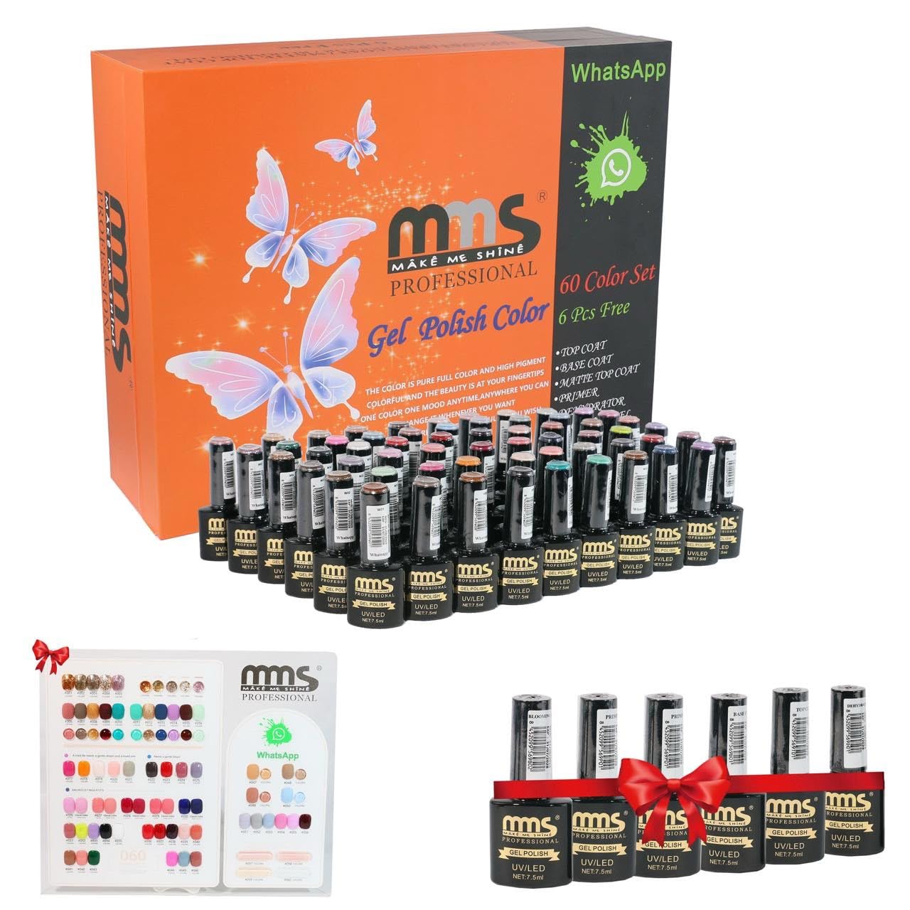 MMS Make Me Shine Gel Polish Color Set of 60 + 6 Free-Shede-WhatsApp | UV/LED Compatible, 7.5ml Each-image-38