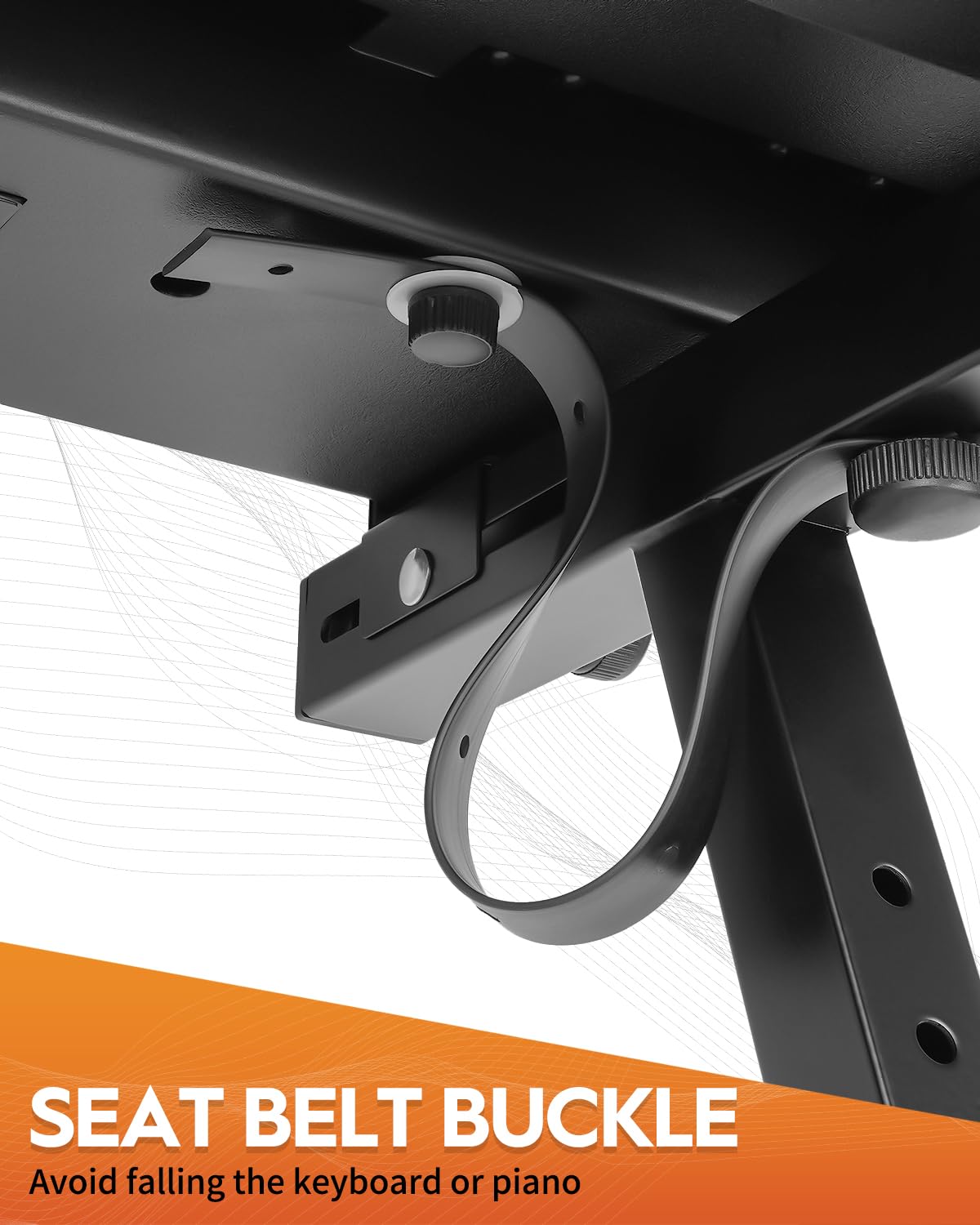 STRICH Support de clavier et banc de piano Z-Style portable et robuste pour piano électrique de 54 à 88 touches et banc de piano réglable X-Style, chaise, noir, SKT-02S & SPB-M10