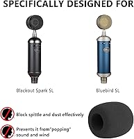 Vista 2 de Geekria for Creators - Parabrisas de espuma compatible con Blue Bluebird SL, funda de espuma antipop para micrófono Blackout Spark SL, funda