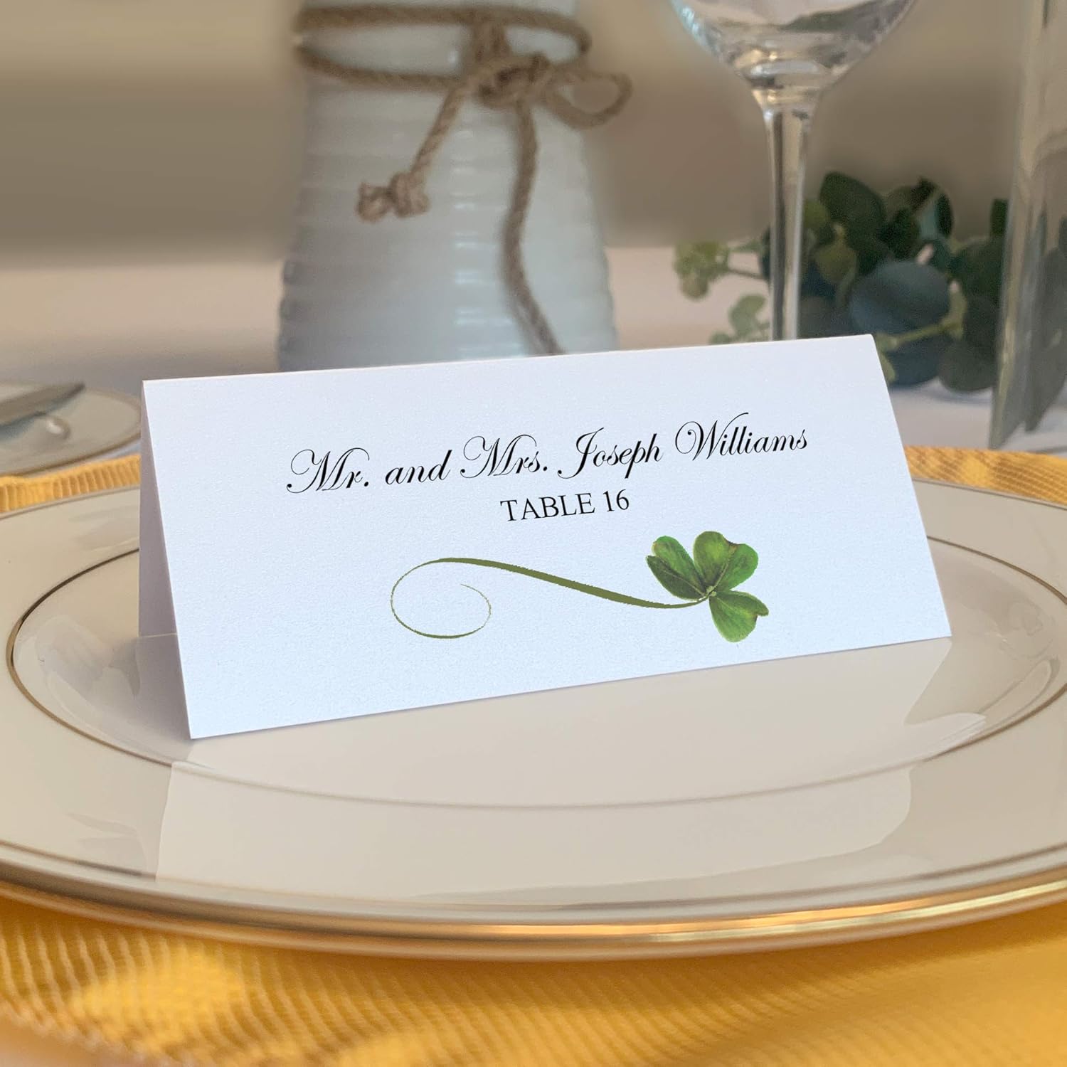 Shamrock Printable Place Cards, Set of 150 (25 Sheets), Laser & Inkjet Printers - Wedding, Party, Dinner, and Special Events - Made in the USA
