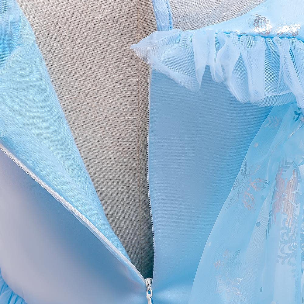 Lito Angels Vestito da Principessa con Strascico di Fiocchi Neve, Costume Regno di Ghiaccio per Bambina, Taglia 2-10 Anni Stile B, Blu