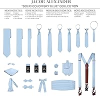 Vista 4 de Jacob Alexander Pajarita ajustable de color sólido con bandas preatadas para hombre