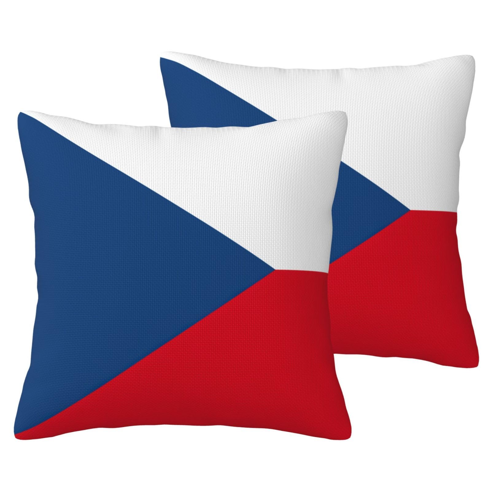 Housse de coussin drapeau République tchèque EdWal pour rénover votre canapé usé x2