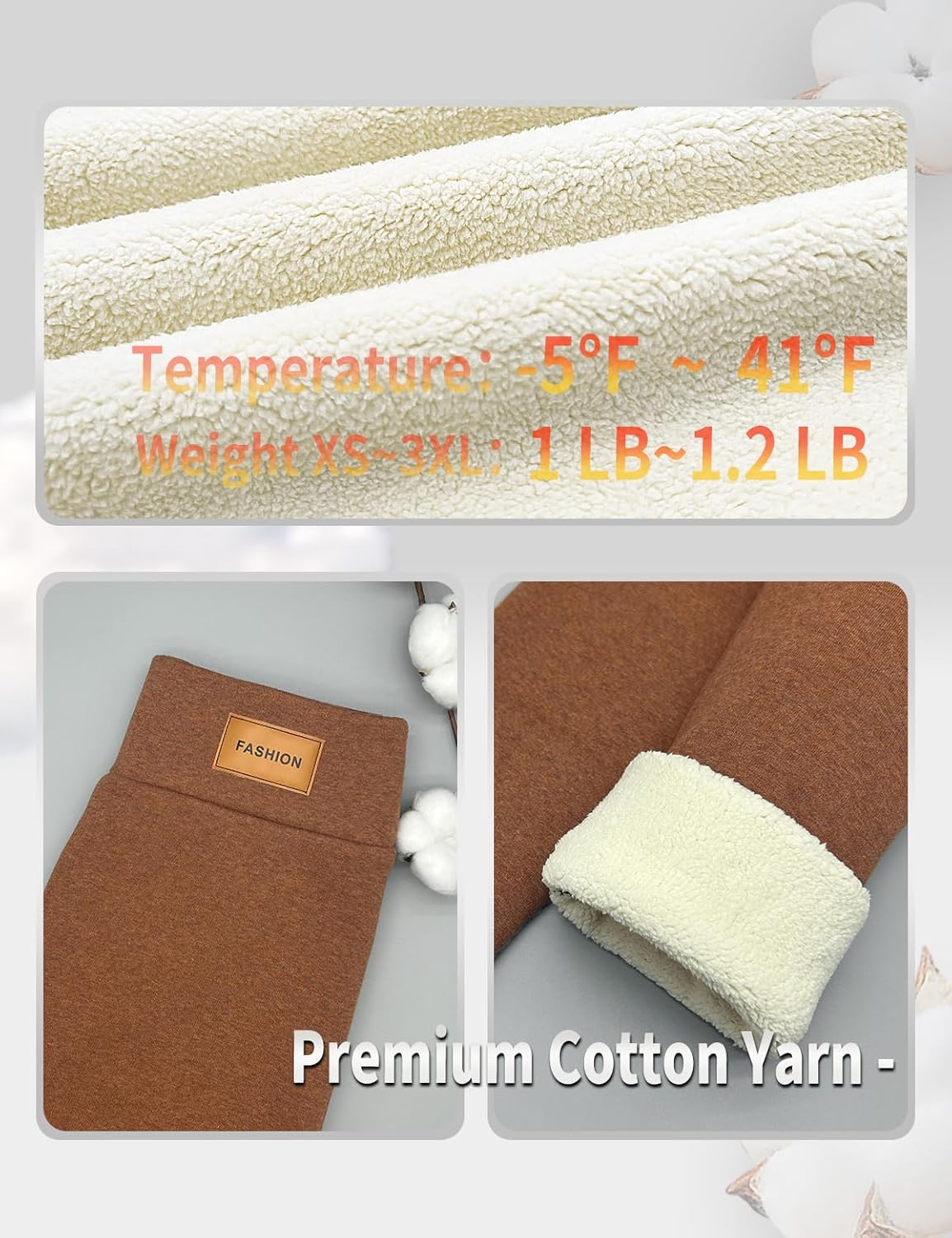 Women Sherpa Lined Leggings Soft Clouds Fleece Tights Winter Warm Thermal Thick Cashmere Pants High Waist - Image 5