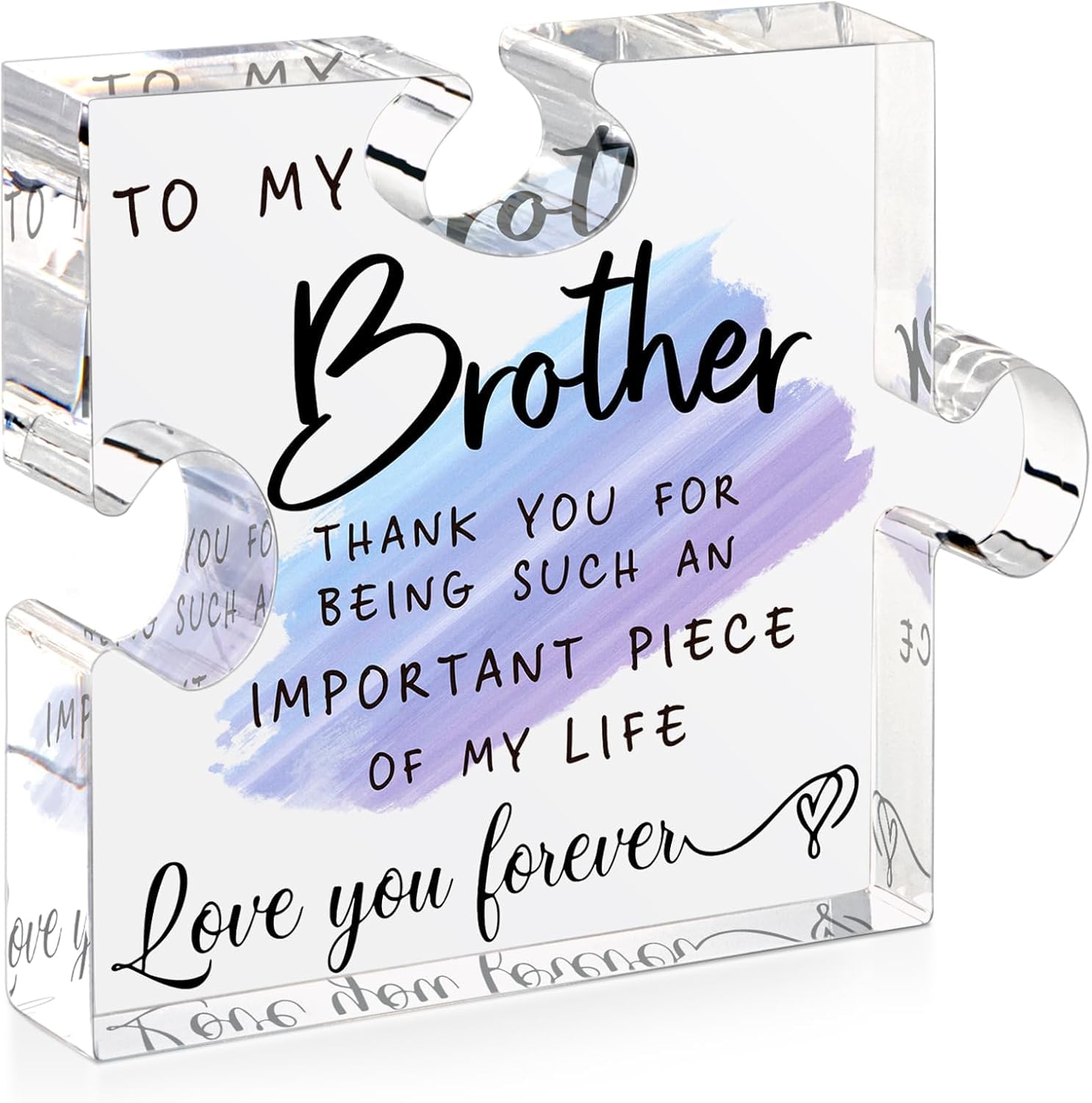 Digiele Brother-Colourful Brother Gifts From Brother Or Sister, Big Or Little Brother/Sister Gifts For Brother Birthday Gift, Unique Brother Christmas, Thanksgiving, Wedding Present, Acrylic Puzzle Plaque Decorations