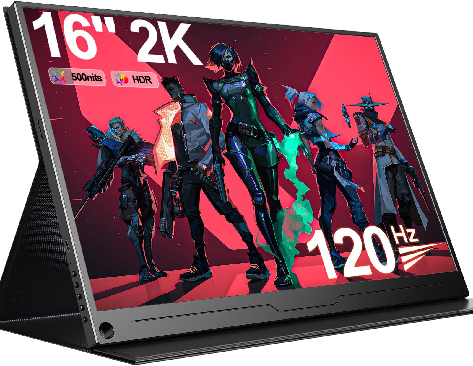 UPERFECT 120Hz Portable Monitor 16 Inch 2K Gaming Monitor Support Freesync/2560 x 1600/HDR, Laptop Monitor with VESA IPS 16:10 Contrast Standard HDMI/Type-C, for PC/Laptop/PS3 4/Phone