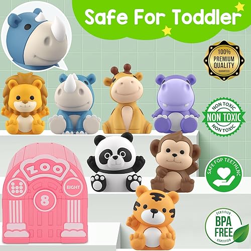 Miniatura 6 de Juguetes de aprendizaje para niños de 1, 2, 3 años, 20 piezas de juguetes de animales de safari