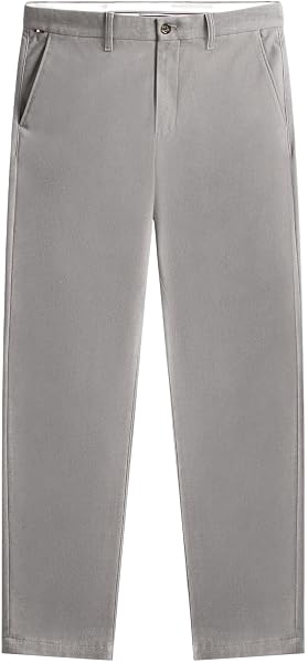 Tommy Hilfiger Uomo Pantaloni Chino Denton Brushed Marl Straight Fit, Grigio (Hydrogen Grey), 40W/32L