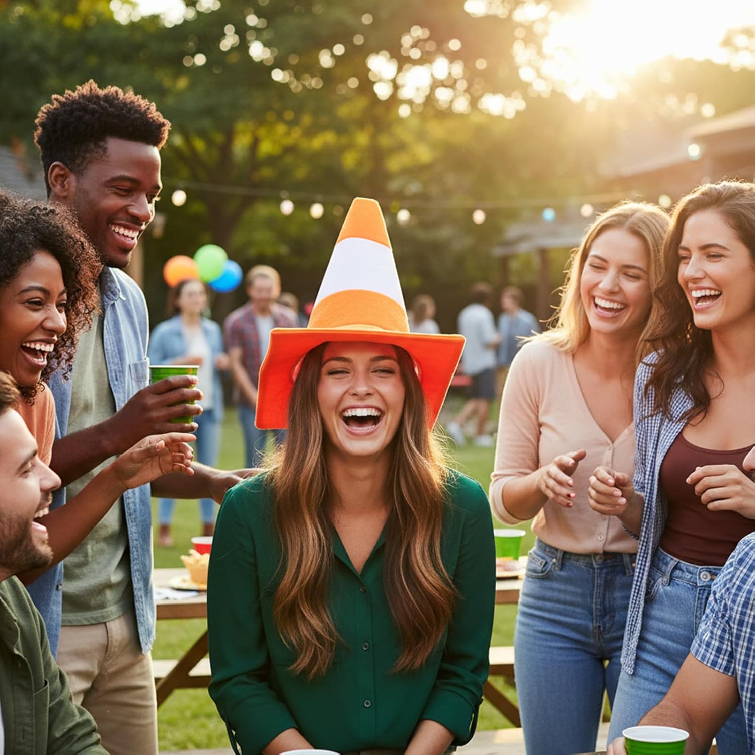 Traffic Cone Hat Crazy Hats for Adults Women Men, Funny Hats Novelty Silly Headwear for Costume Role Playing Party
