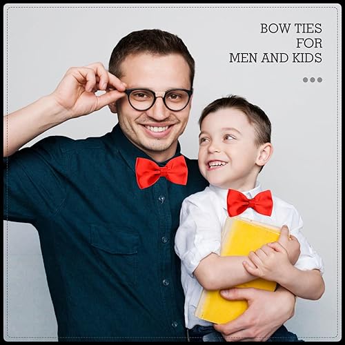 Miniatura 3 de Pajarita de satén para hombre longitud ajustable para bodas hombres a la moda para niños