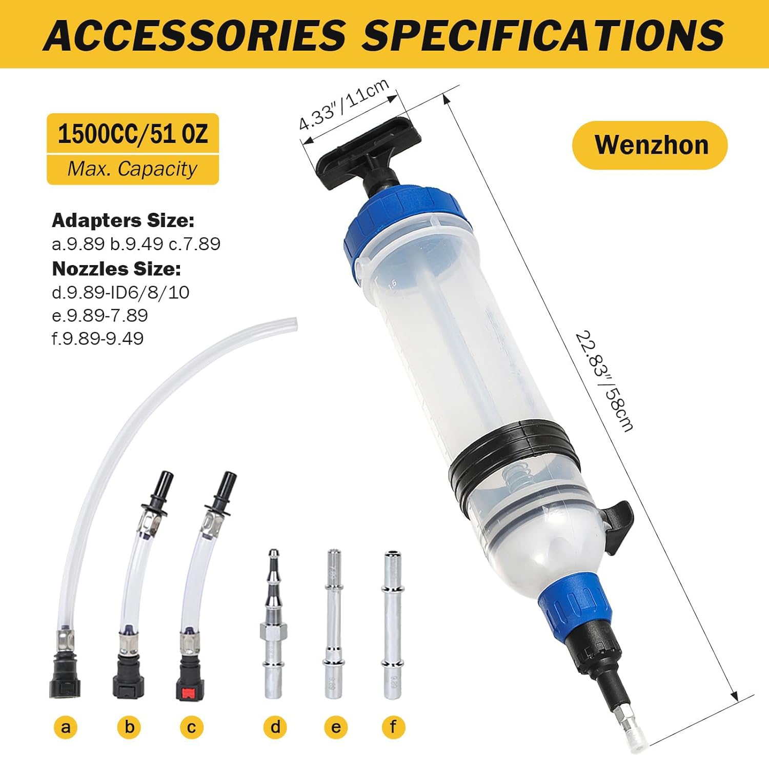Manual Oil Extractor 1500ml Hand Operated Fluid Transfer Tool for Automotive Maintenance High Capacity Automotive Fluid
