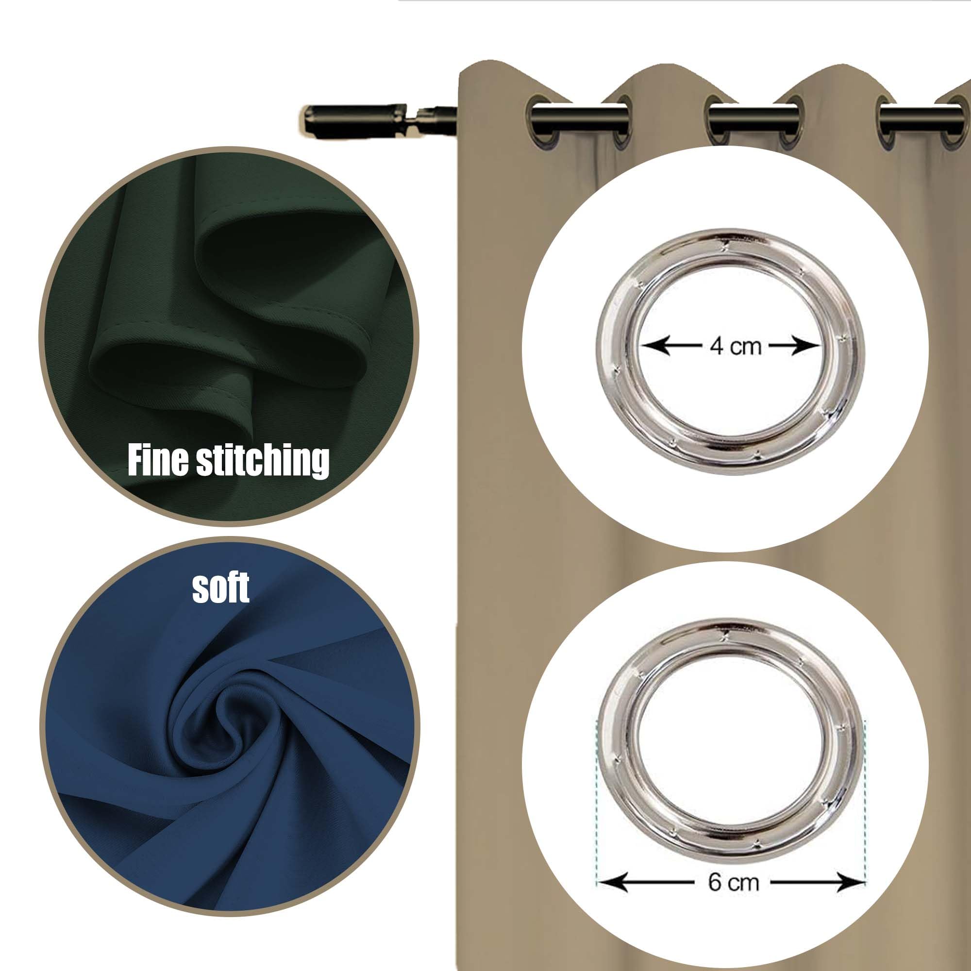 Vorhang Verdunkelung Blickdicht Gardinen 160 x 170 cm Thermo Vorhang Gegen Kälte Und Hitze Schöner Weicher Verdunklungsvorhänge Vielen Farben Und Größen für Wohnzimmer, braun